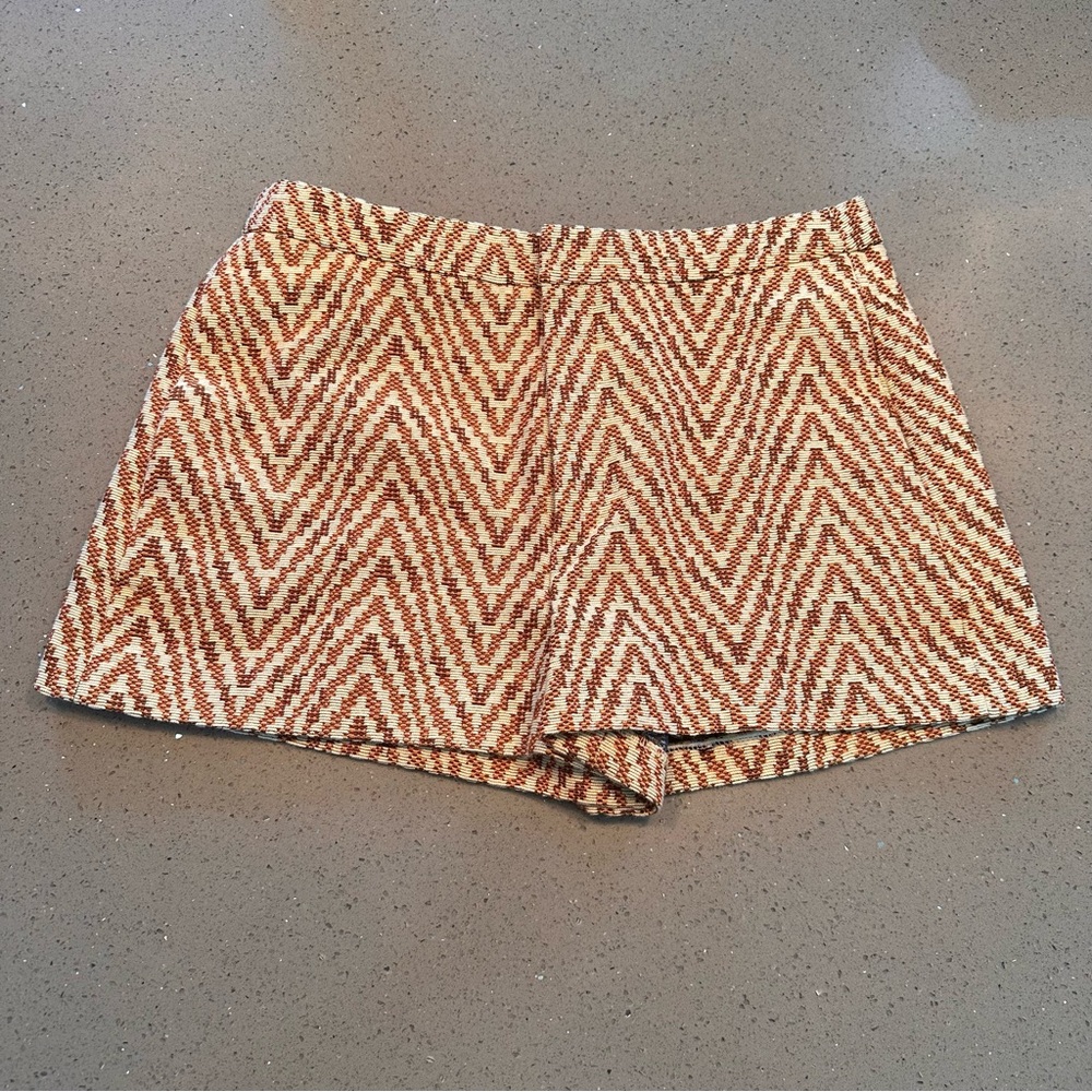 Zara Jacquard Chevron Mini Shorts size XS